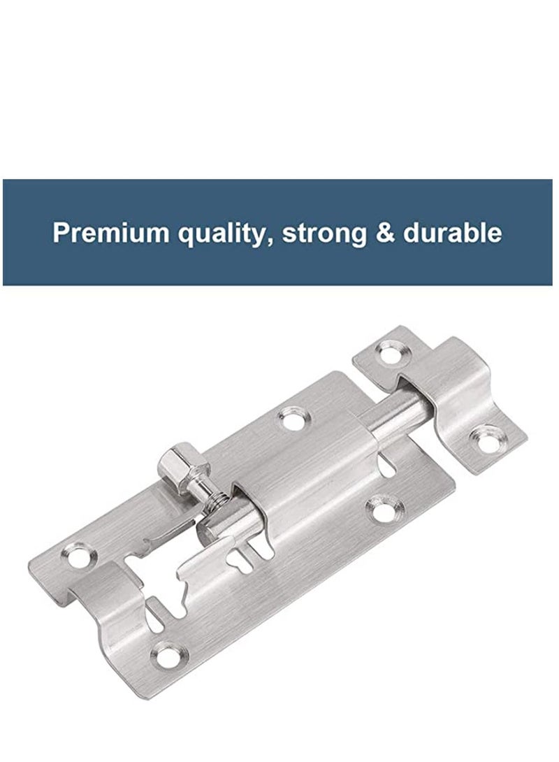 2 Pack Door Security Slide Latch Lock, Keyless Entry Door Lock, Thickened Stainless Steel Sliding Door Lock, Easy to Install Gate, Slide Latch Lock with Screws - Image 3