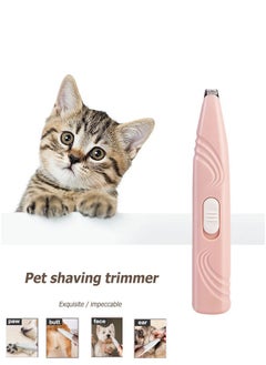 Bukela Dog & Cat Paw Trimmer, Cordless Electric Small Pet Grooming Clippers Hair Trimmer for Dogs Cats, Low Noise for Trimming Pet's Hair Around Paws, Eyes, Ears, Face, Rump (Pink)  - Image 1