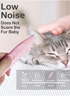 Bukela Dog & Cat Paw Trimmer, Cordless Electric Small Pet Grooming Clippers Hair Trimmer for Dogs Cats, Low Noise for Trimming Pet's Hair Around Paws, Eyes, Ears, Face, Rump (Pink)  - Image 4