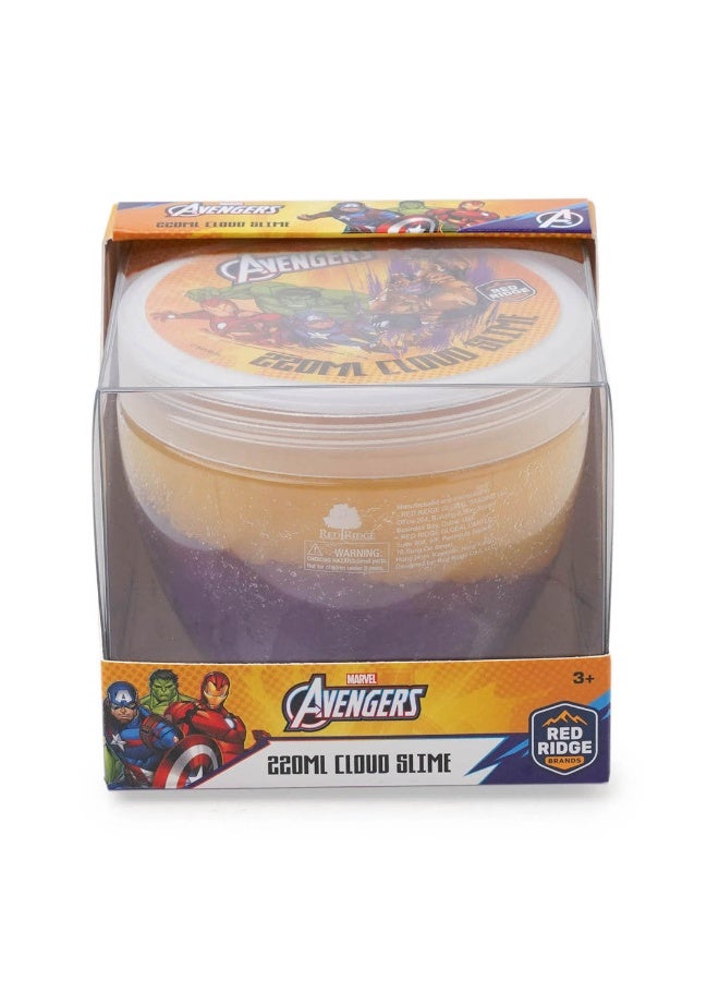 MARVEL Avengers Cloud Slime 220ml – Soft & Non-Sticky | Mess-Free Sensory Fun for Kids & Adults | Stress Relief Toy | Yellow & Purple| Ages 3+ - Image 1