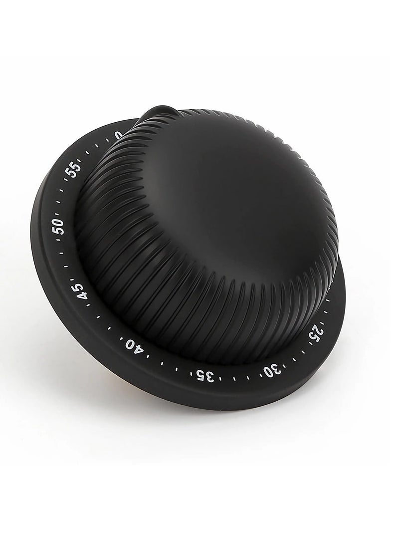 SYOSI - Mechanical Kitchen Timer, No Battery Required Magnetic Cooking Timer, Upgraded 60 Minutes Manual Countdown Timer for Cooking and Baking (Black) - Image 1