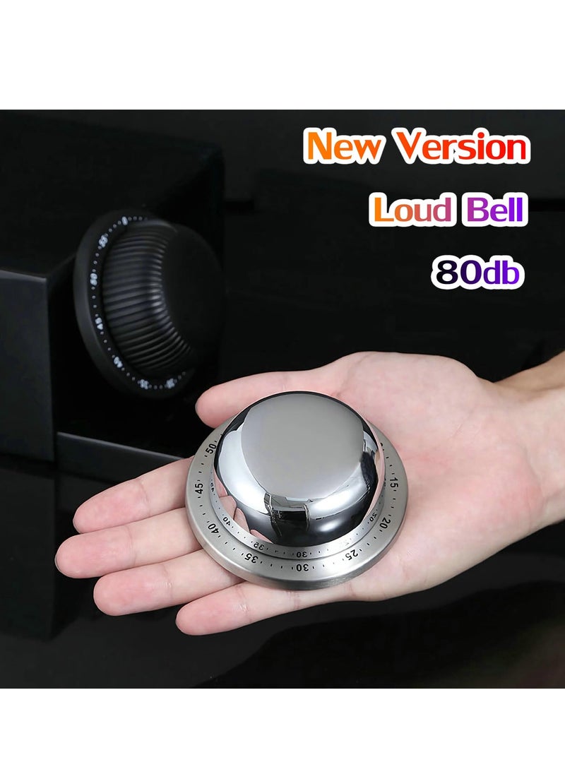 SYOSI - Mechanical Kitchen Timer, No Battery Required Magnetic Cooking Timer, Upgraded 60 Minutes Manual Countdown Timer for Cooking and Baking (Black) - Image 1