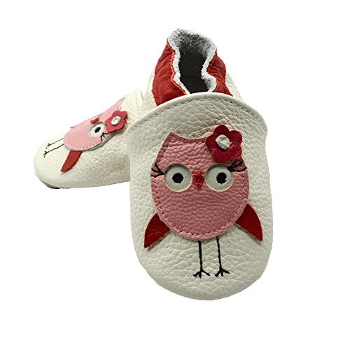 iEvolve Baby Leather Shoes Soft First Walker Shoes Crib Shoes Moccasins for Toddlers(Red Owl, 0-6 Months) - Image 3