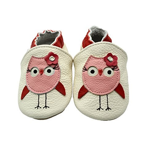 iEvolve Baby Leather Shoes Soft First Walker Shoes Crib Shoes Moccasins for Toddlers(Red Owl, 0-6 Months) - Image 2