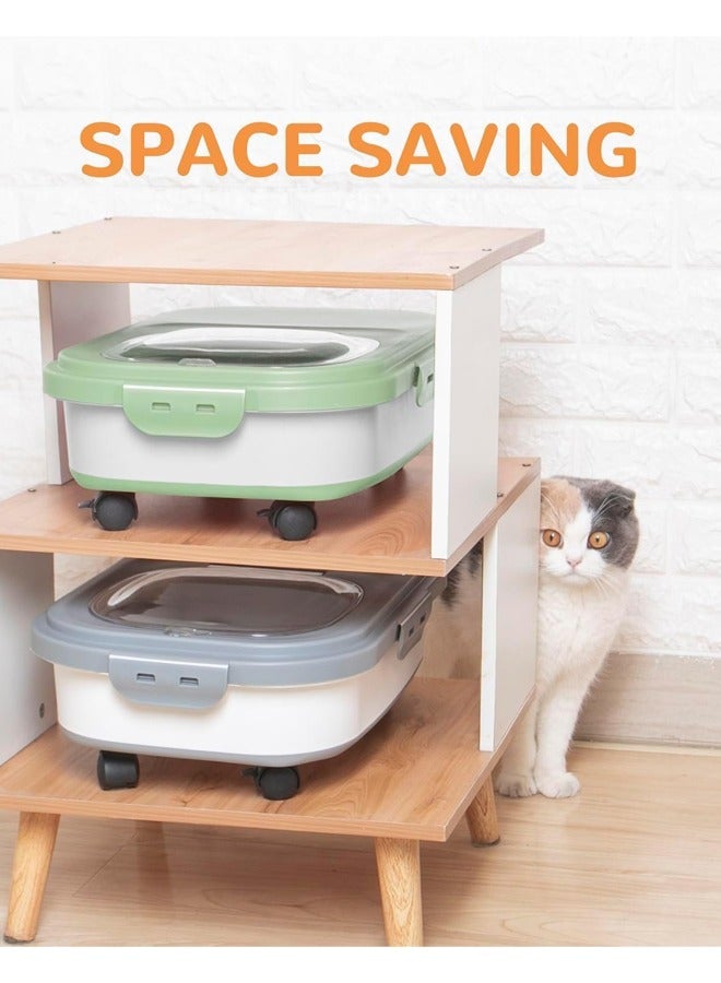 L&E 20-23Lbs Dog Food Storage Container - Collapsible Dog Food Container with Attachable Casters and Scoop, Pet Food Storage Containers to Keep Dry Food Fresh, Easy to Move - Image 5