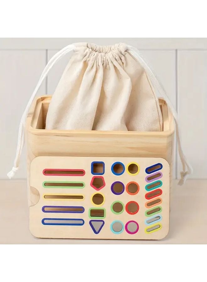 Wooden Color Sorting Box Toy For Kids Fine Motor Skills Educational Game Regular Version - Image 4