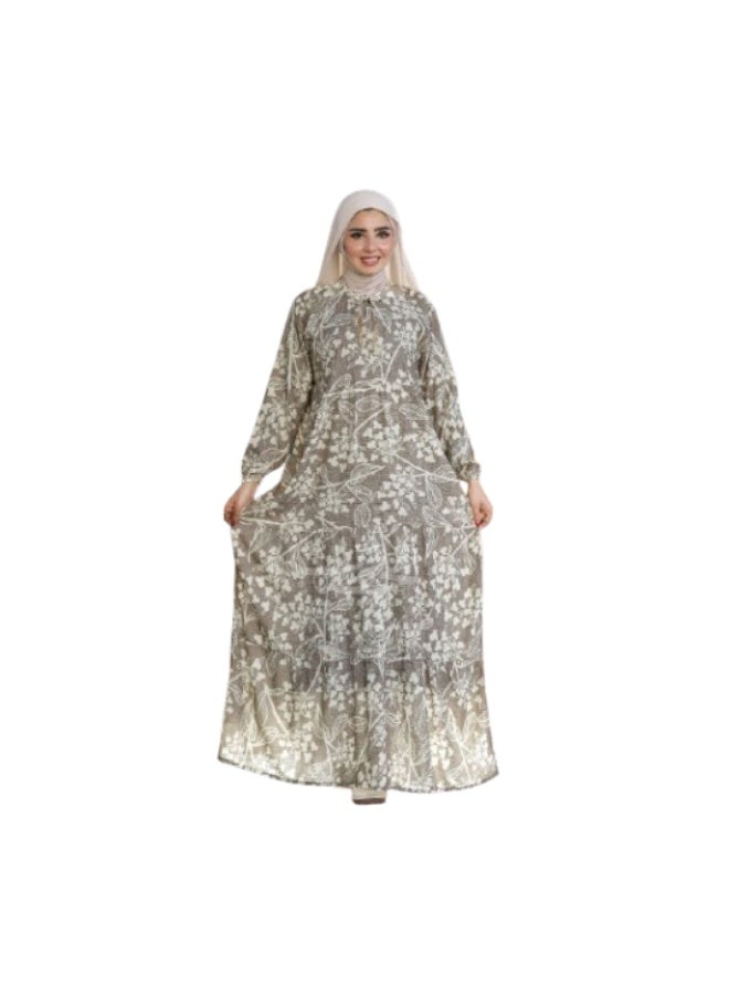 عباية حريمي فسكوز قطن طبيعي مطرزة – عباية استقبال وخروج بتصميم عصري ومريح – مقاسات واسعة 1 و2مقاس 1تلبيس  من 60 إلى 85 كجم مقاس 2:تلبيس من 85 إلى 120 كجم - Image 1