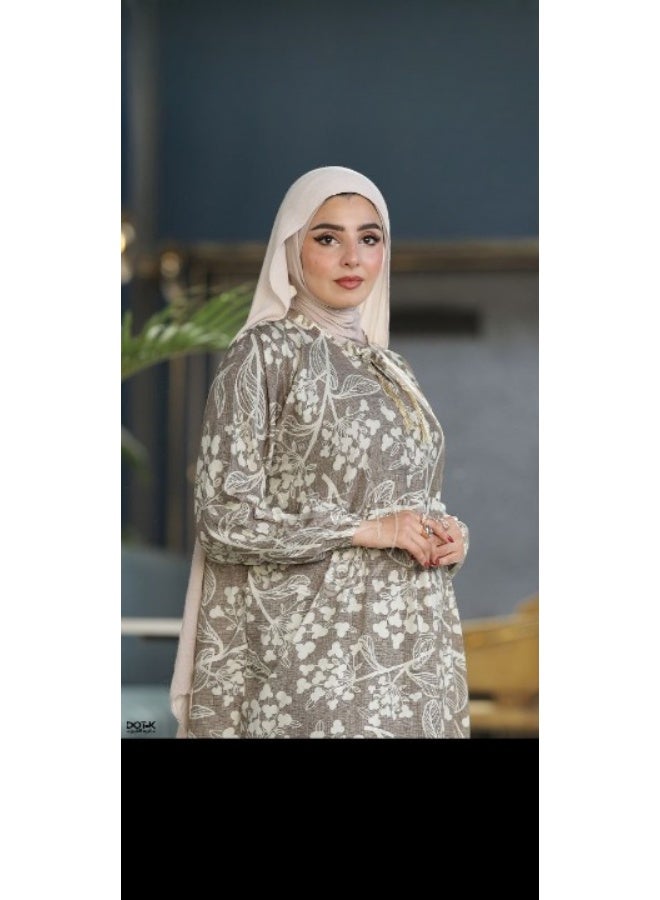 عباية حريمي فسكوز قطن طبيعي مطرزة – عباية استقبال وخروج بتصميم عصري ومريح – مقاسات واسعة 1 و2مقاس 1تلبيس  من 60 إلى 85 كجم مقاس 2:تلبيس من 85 إلى 120 كجم - Image 3