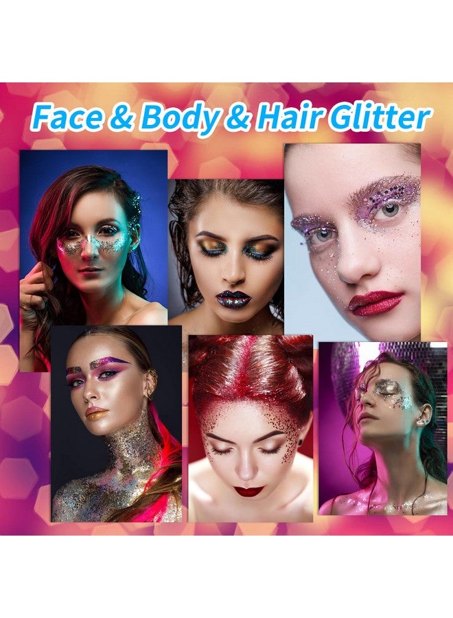 ميكولي لوحة ألوان لامعة للوجه من MEICOLY، 12 لونًا، مجموعة لمعان للجسم، لمعان للوجه، لمعان للشعر الكثيف، جل لامع للوجه والجسم على شكل حورية البحر، مكياج لامع، لمعان لطلاء الوجه للمهرجانات، لمعان للجسم للنساء والأطفال - Image 3