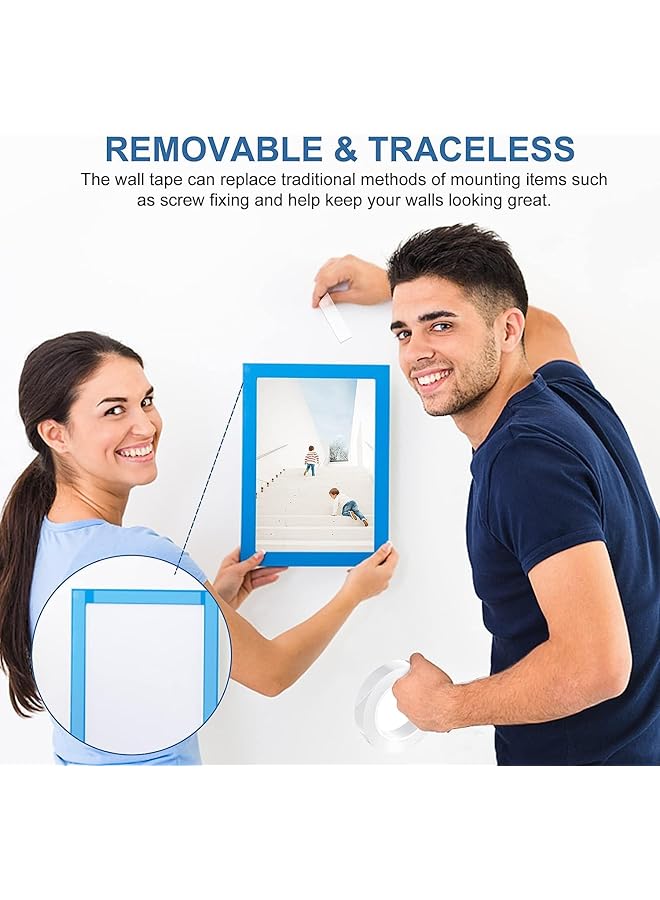 erorex 2 Pcs 5M Multipurpose Double Sided Adhesive Tape Set Adjustable Nano Mounting Tape Home Transparent Tape Durable Kitchen Wall Sticker Adhesive Tape Nano Carpet Two Sides Clear Mounting Tools - Image 2