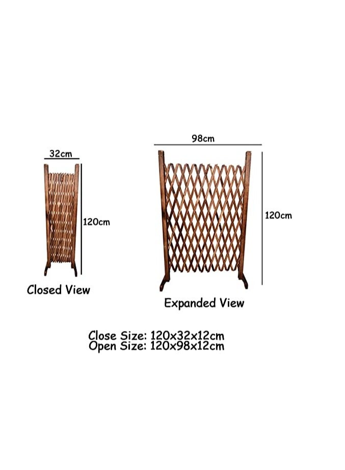 Generic FFD Brown Expandable Trellis Fence - Self-Standing Wooden Pet Gate & Decorative Privacy Screen for Patios"  - Image 4