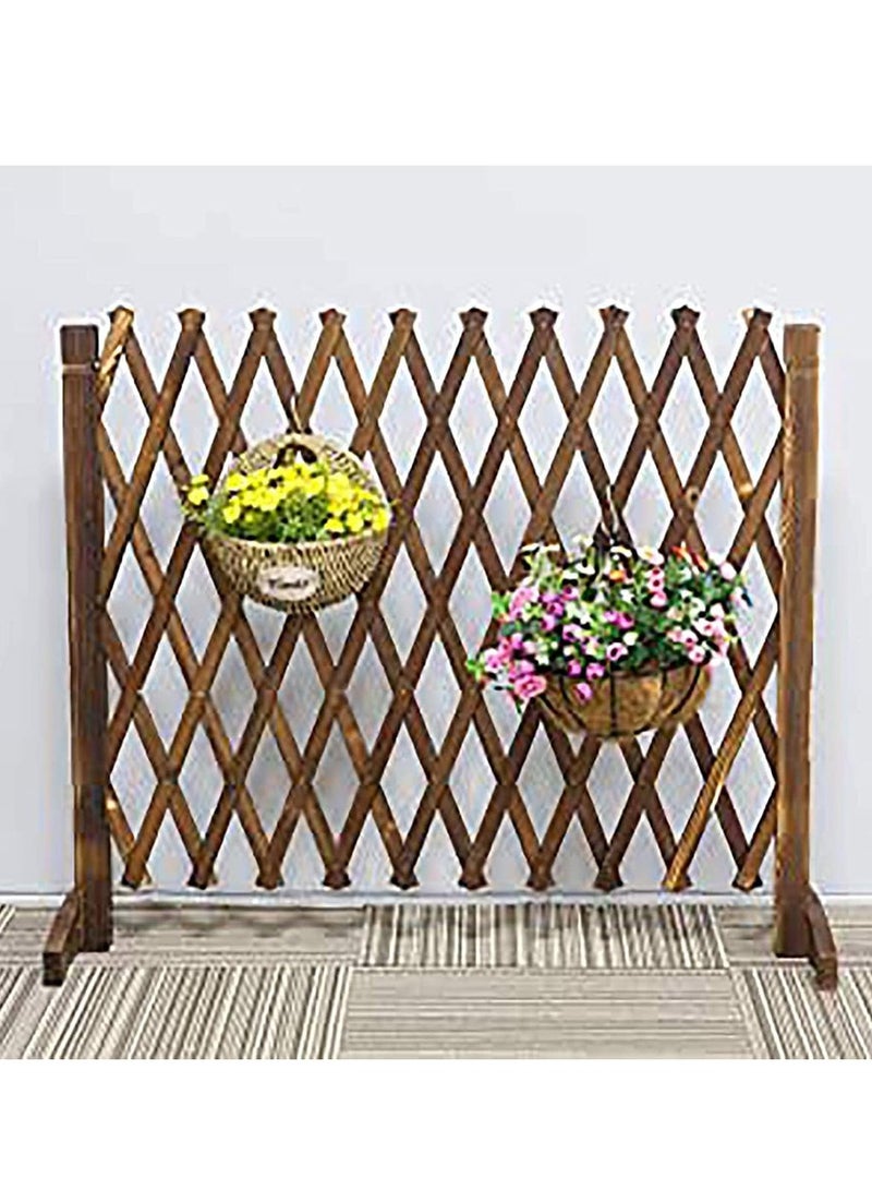 Generic FFD Brown Expandable Trellis Fence - Self-Standing Wooden Pet Gate & Decorative Privacy Screen for Patios"  - Image 2