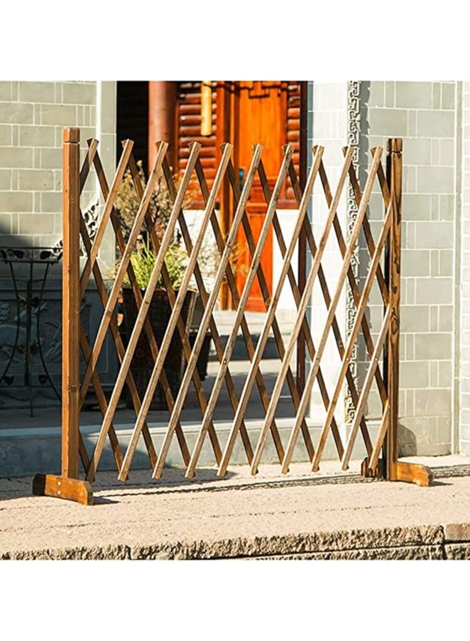 Generic FFD Brown Expandable Trellis Fence - Self-Standing Wooden Pet Gate & Decorative Privacy Screen for Patios"  - Image 5