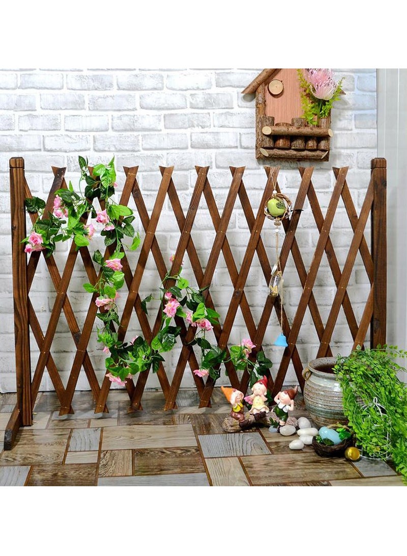 Generic FFD Brown Expandable Trellis Fence - Self-Standing Wooden Pet Gate & Decorative Privacy Screen for Patios"  - Image 3
