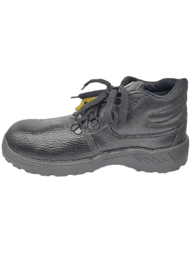 Workman - WORKMAN CURSA Black Leather Safety Shoes for | Bike Learning Safety Shoes | Antistatic, Anti-Slip, Oil & Heat Resistant | Double Density with Steel Toe | Size-42 - Image 1