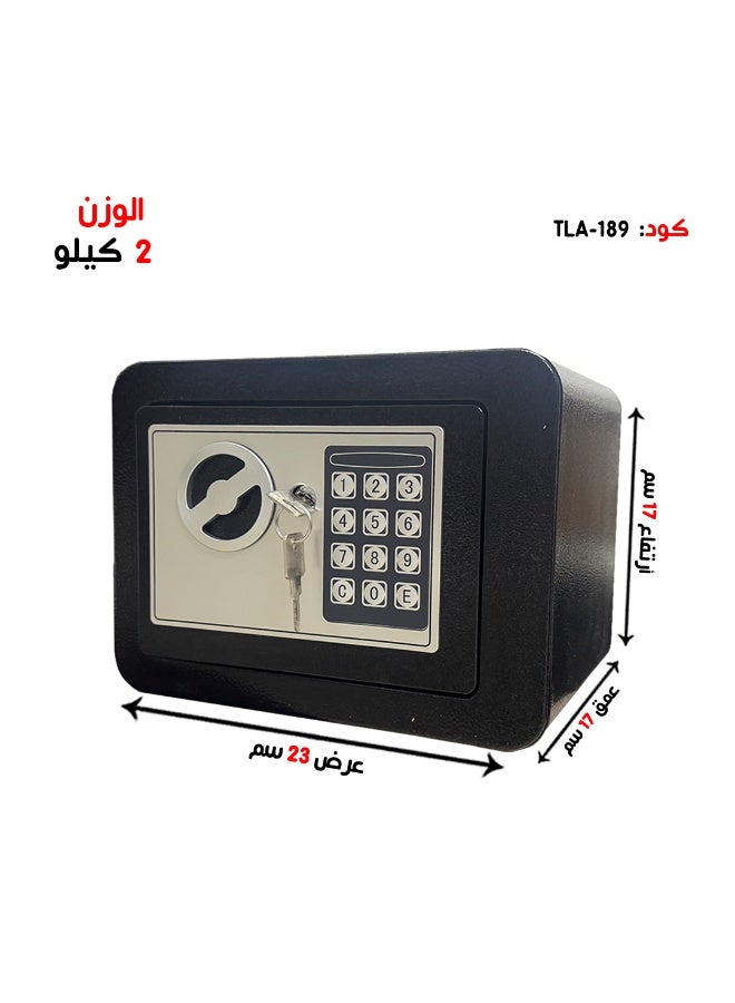 Luxury Fire-Resistant Digital Security Safe With Electronic Number Pad And Lock And Physical Key 17*17*23 cm 2 Kg - Image 1