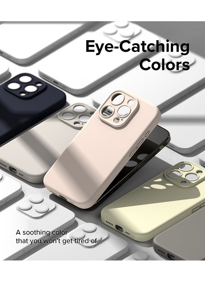 Rearth - Silicone Magnetic Compatible with iPhone 15 Pro Case Cover Powerful Magnet Long Lasting Silky Feel Anti-Fingerprint Back Cover - Pink Sand - Image 1