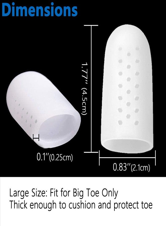 JKcare 10 Pack Big Toe Protectors, Gel Toe Caps, New Breathable Silicone Toe Covers with Holes- Cushion for Corns, Calluses, Blister, Ingrown Toenail and Reduce Friction - Large - Image 2