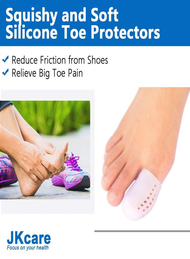 JKcare 10 Pack Big Toe Protectors, Gel Toe Caps, New Breathable Silicone Toe Covers with Holes- Cushion for Corns, Calluses, Blister, Ingrown Toenail and Reduce Friction - Large - Image 5
