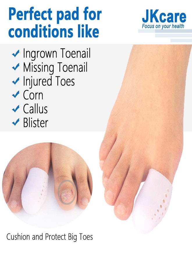 JKcare 10 Pack Big Toe Protectors, Gel Toe Caps, New Breathable Silicone Toe Covers with Holes- Cushion for Corns, Calluses, Blister, Ingrown Toenail and Reduce Friction - Large - Image 4