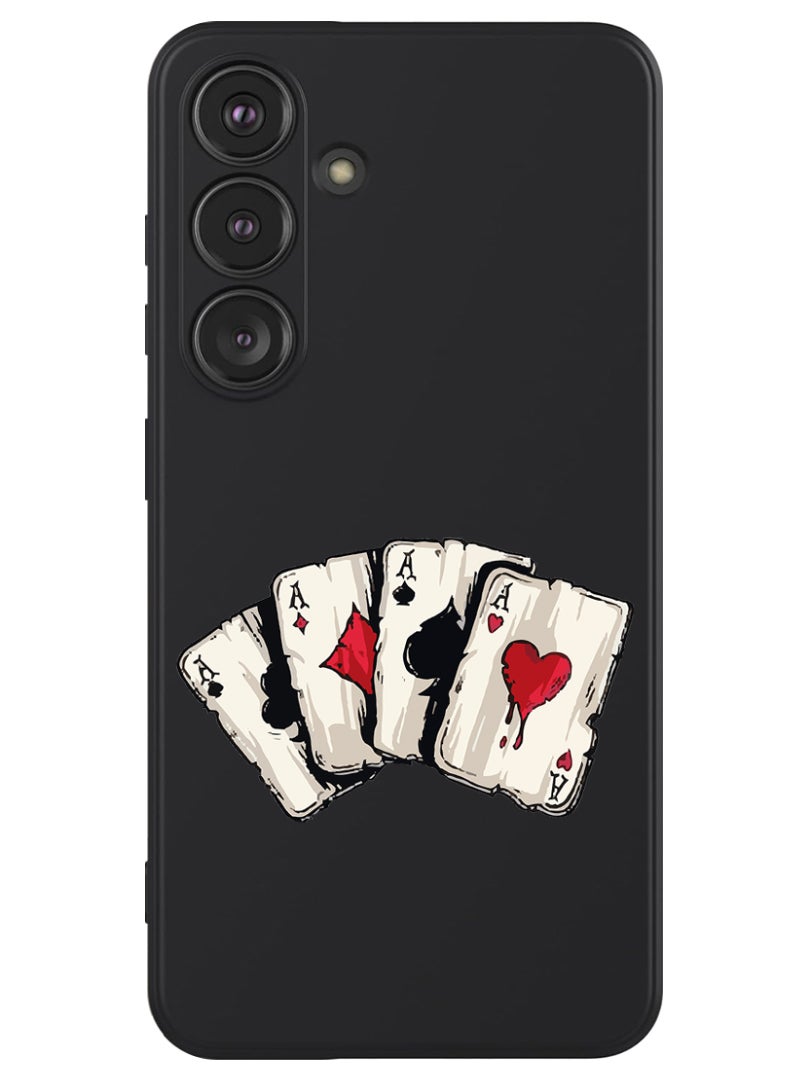 Theodor Protective Slim Fit Case Liquid Silicone Cover with Full Body Protection Anti-Scratch Shockproof Case For Samsung Galaxy S24 (Black) - aces 2  - Image 1