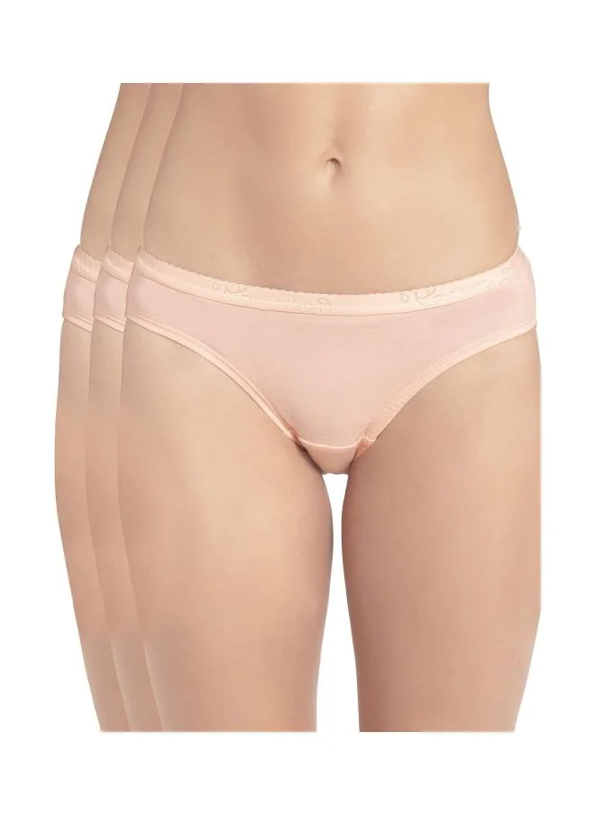 جوكي Jockey 1525 Women Medium Coverage Super Combed Cotton Mid Waist Bikini with Exposed Waistband and StayFresh Treatment Pack of 3