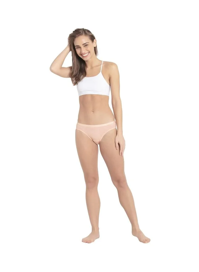 JOCKEY Jockey 1525 Women Medium Coverage Super Combed Cotton Mid Waist Bikini with Exposed Waistband and StayFresh Treatment Pack of 3