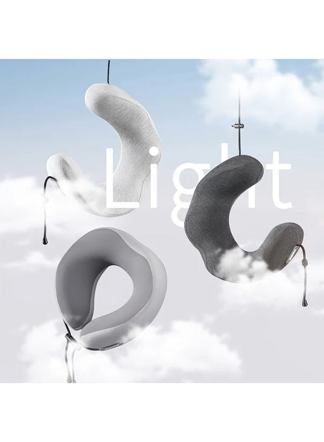 Beige U Shape Memory Foam Travel Pillow Neck Support Cervical Rest For Airplane Car - Image 5