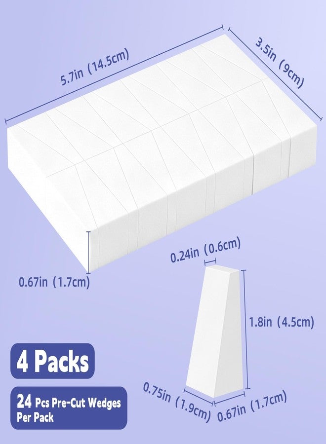 Vmiapxo 96 Pieces White Makeup Wedges, Small Triangular Cosmetic Sponges - Image 2