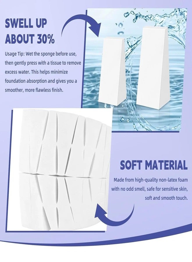 Vmiapxo 96 Pieces White Makeup Wedges, Small Triangular Cosmetic Sponges - Image 4
