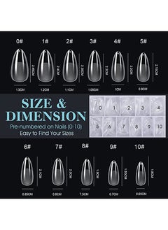 brunson False Nail Tips Soft Gel C-Curved Clear Medium Almond 550 Pieces SGT04  - Image 4
