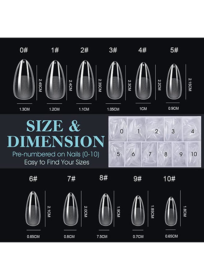 brunson False Nail Tips Soft Gel C-Curved Clear Medium Almond 550 Pieces SGT04  - Image 4