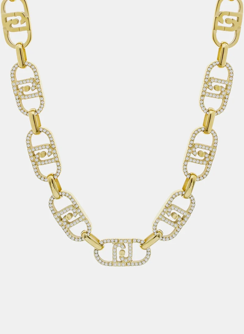Liu Jo Necklace with rhinestones on monogram elements