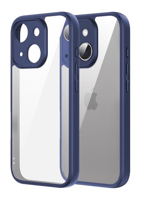 جراب حماية ممتص للصدمات لهاتف iPhone 14 Plus/15 Plus مصنوع من السيليكون TPU ومتين للغاية وآمن للغاية مع حل مثالي للكاميرا (أزرق)