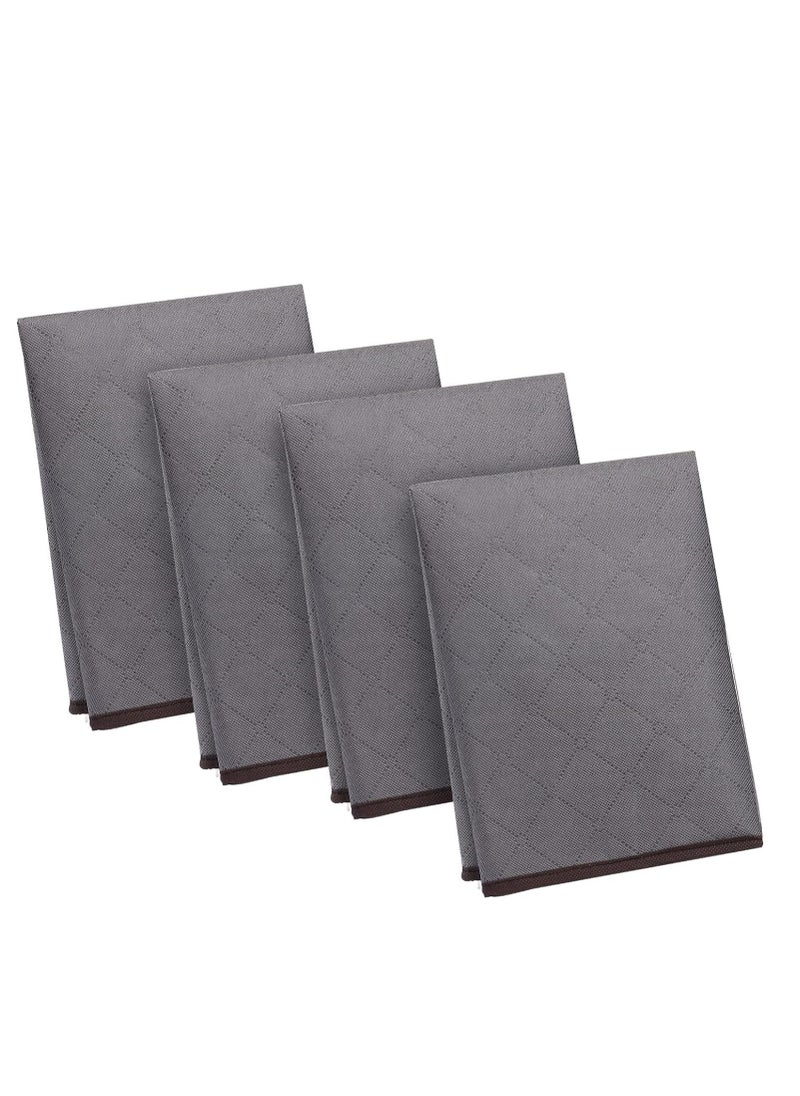 Generic - 2-Piece Zipped Large Foldable Storage Bag Organizer With Reinforced Handle Grey/White/Black 60x40x35cm - Image 1