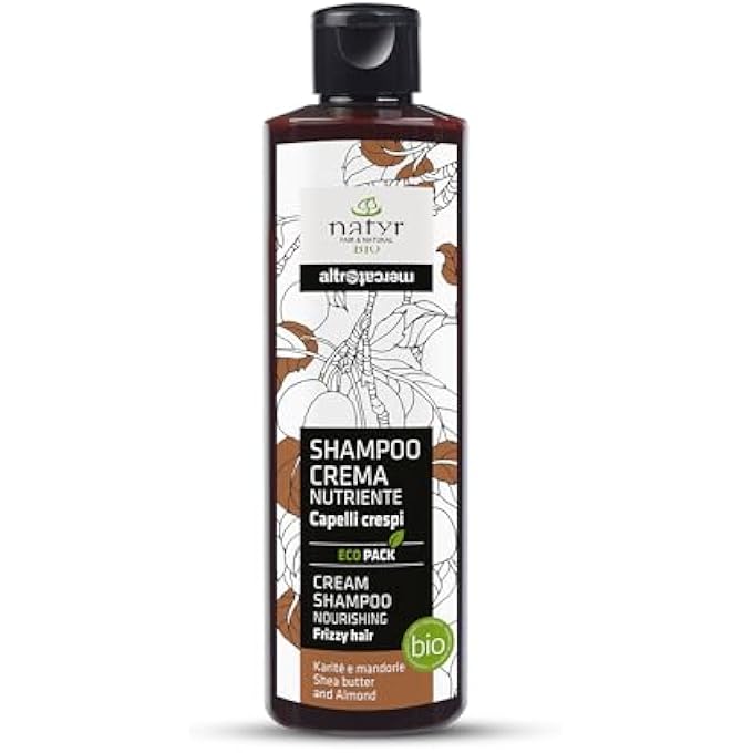 Natyr NOURISHING SHAMPOO - BRITTLE HAIR - SHEA AND ALMONDS - ORGANIC - 250 ML - Image 1