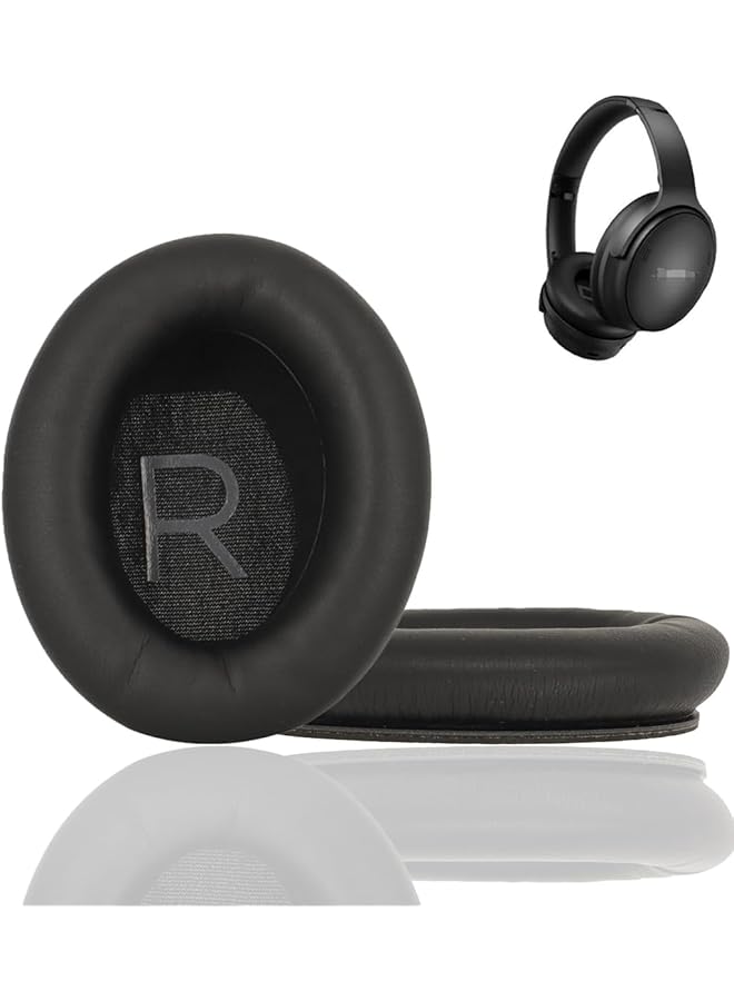 إيروريكس وسادات أذن بديلة من الجلد البروتيني لسماعات Bose Quietcomfort 45 اللاسلكية بتقنية البلوتوث وإلغاء الضوضاء Pro M Qc45 وسائد أذن وسادات أذن سماعات رأس وأغطية أذن قطع غيار إصلاح باللون الأسود - Image 1