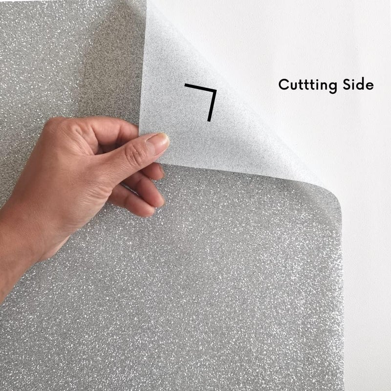 FANSGUAR Silver Glitter HTV Heat Transfer Vinyl Bundle 8 sheets-12 x12 Iron on Vinyl for T Shirts Hats Clothing Compatible with Cricut Cameo Heat Press Machine - Image 3