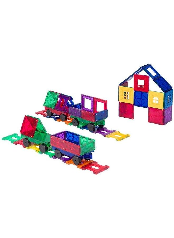 Playmags Magnetic Tiles Train Set, 20 Piece Accessory Set Includes 4 Trains, Stronger Magnets, Building Blocks Addon, Stem Toys For Kids.  - Image 5