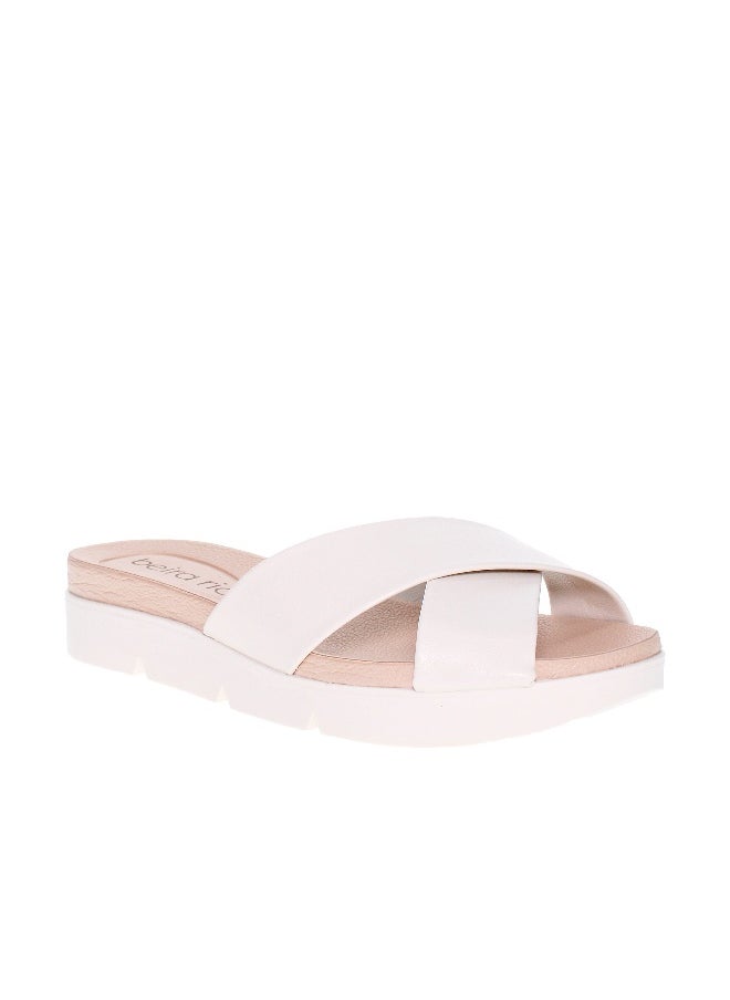 Beira Rio Beira Rio Ladies Comfort Sandals Off White | Made In Brazil  - Image 1