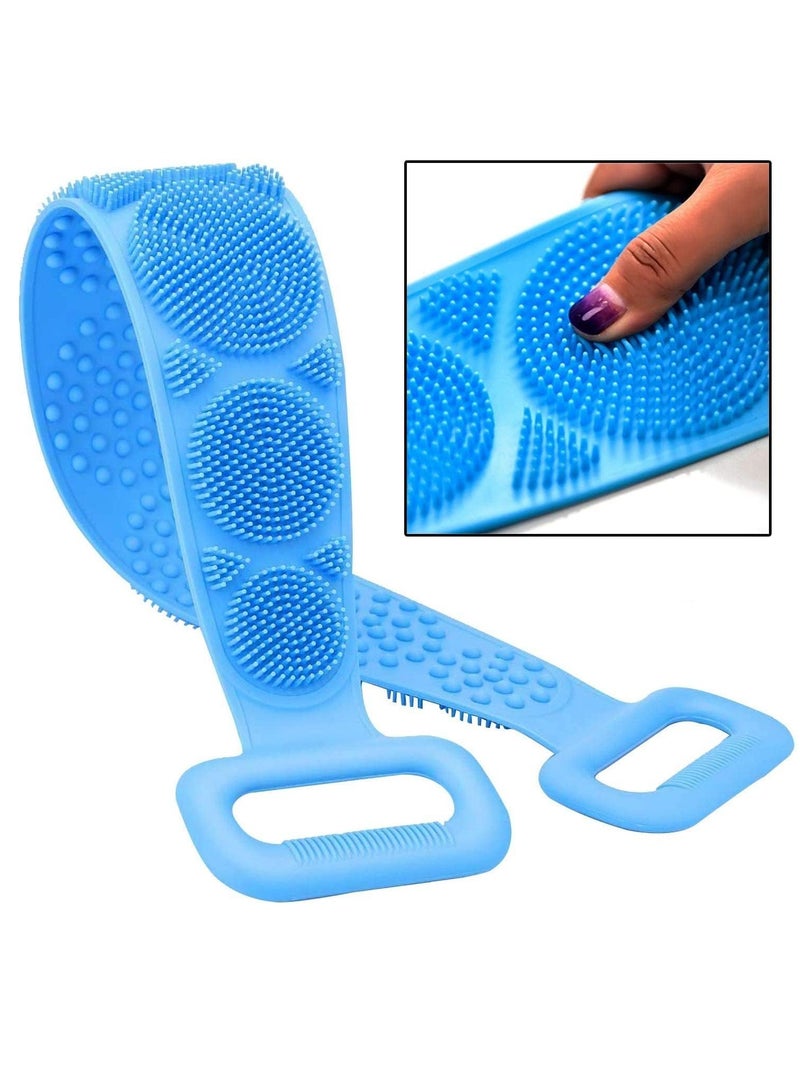 Zaboon Bath Body Brush Towel Exfoliating Long Silicone Body Back Scrubber Easy To Clean Lathers Well Ecofriendly Comfortable Massage Long Lasting Than Loofah - Image 1