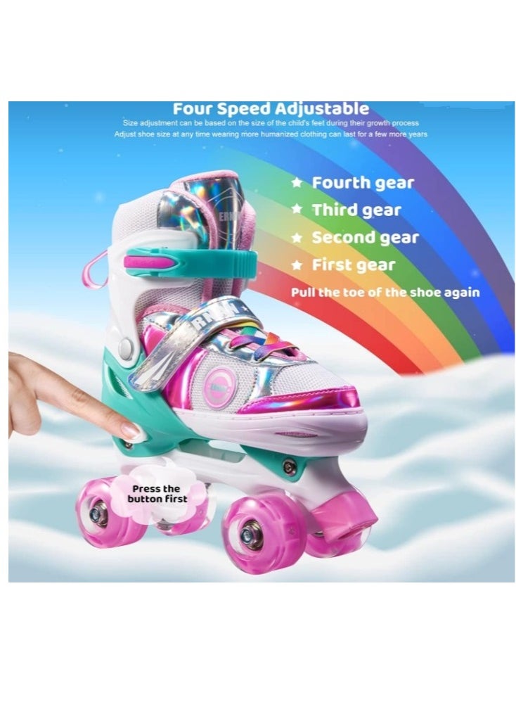Bluejw Kids Roller Skates for Boys and Girls Adjustable Roller Skates with All Wheels Light up Double Rows Rollerskates for Kids Beginners  - Image 5