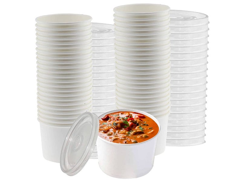 Smygoods 8oz Paper Soup Containers With Lids, Disposable Soup Bowls With Lids, 50 Count, - Image 1