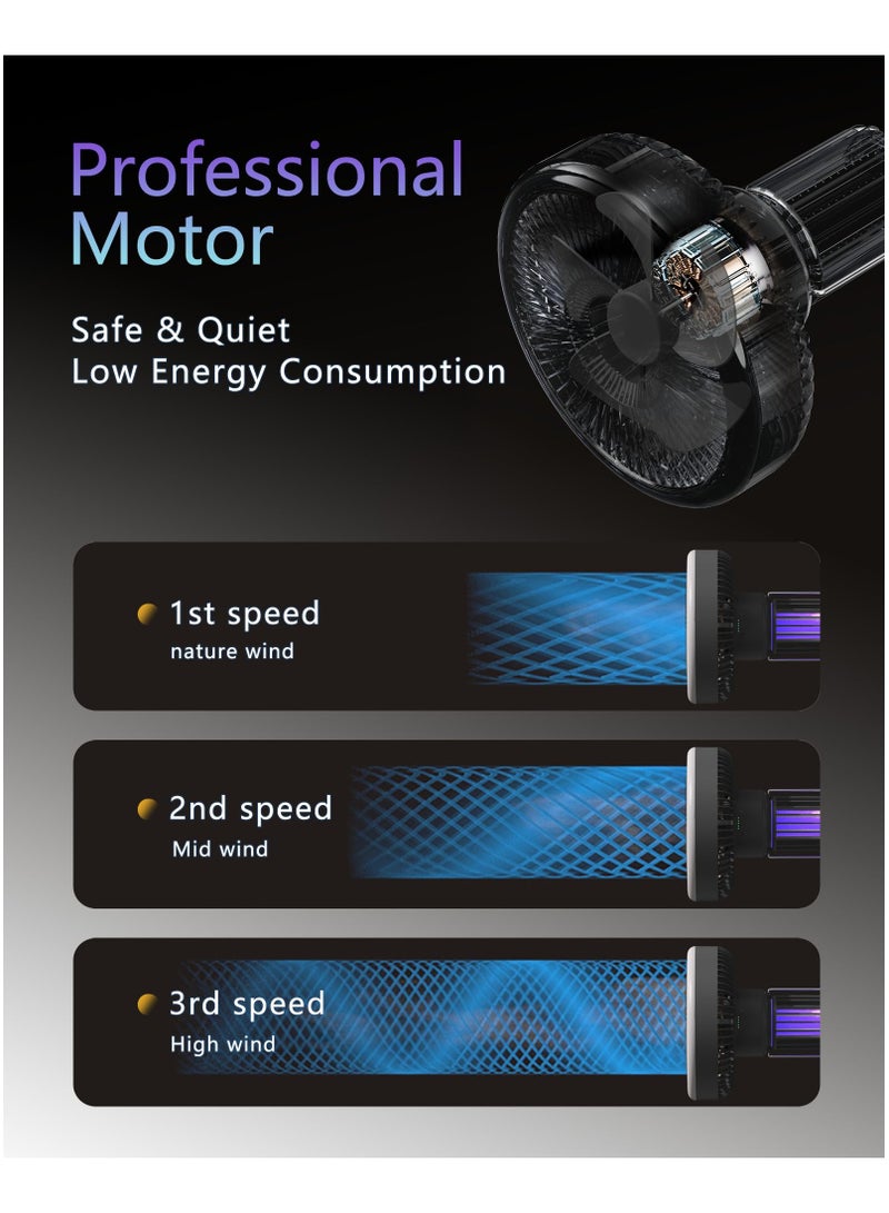 SOLARAE Camping Fan for Tents with Mosquito Repellent Function and Tripod, Three Speed Wind Portable Fan with 10000mAh Power Bank, Mosquito Backyard Control and Camping Essentials for Power Outage, Hurricane - Image 4