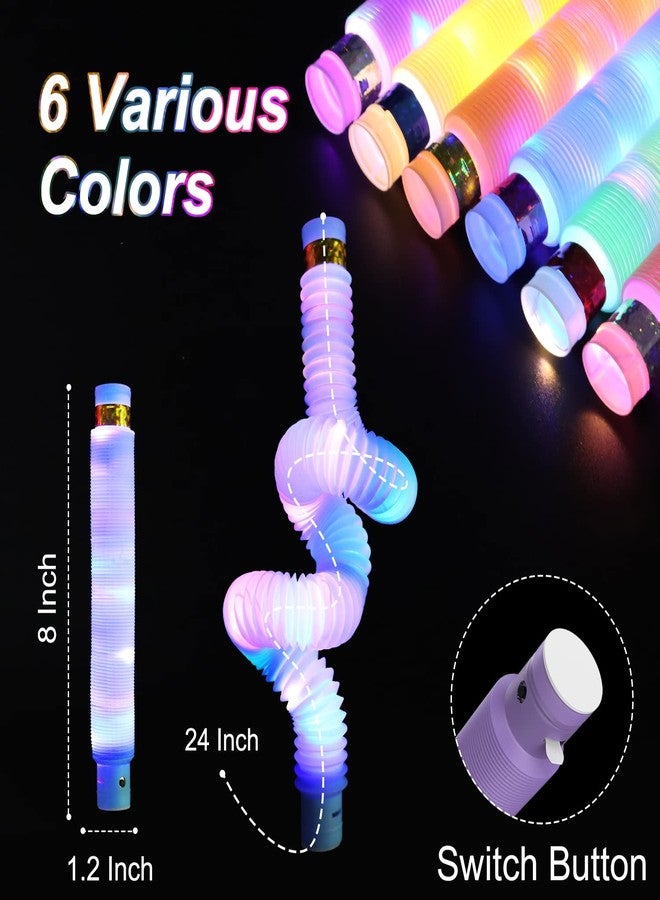 LITFP Light Up Glow Sticks Fidget Pop Tubes, 24 Pack Glow in The Dark Party Supplies Toddler Sensory Toys, Glow Stick Thanksgiving Christmas Party Favors Party Pack Gifts for Kids - Image 3