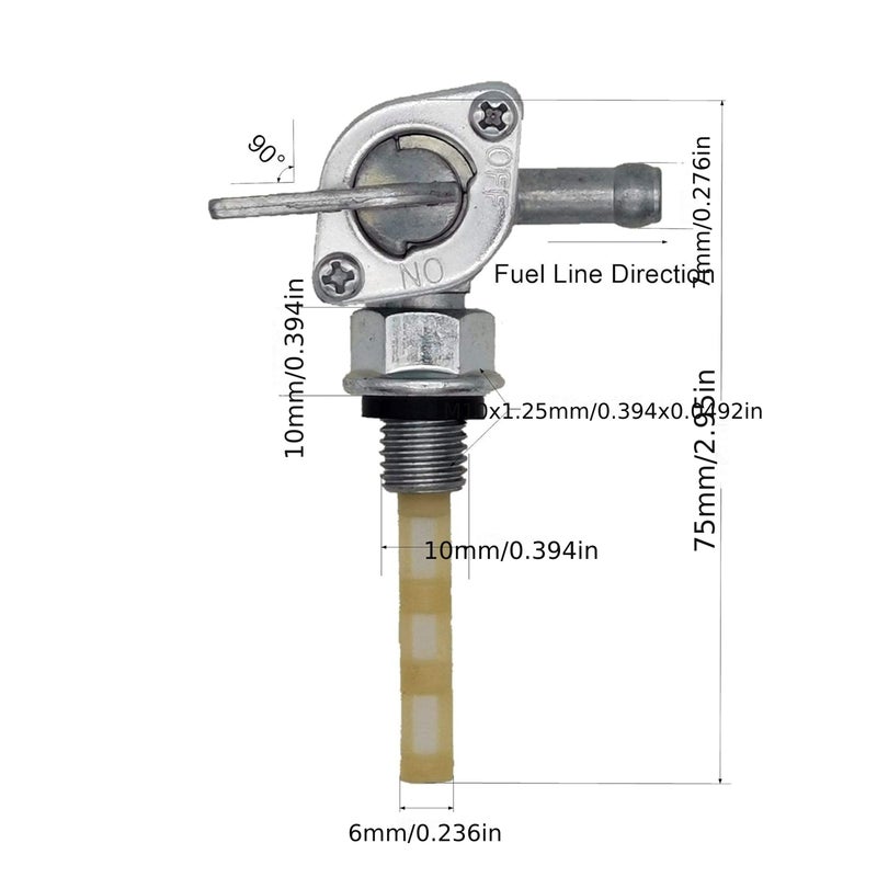 2pcs Fuel Tank Switch M10x1.25 Generator Tap Valve Motorcycle Shut off - Image 5