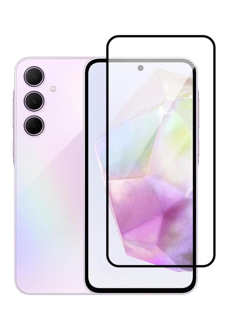 بورتوني واقي شاشة سامسونج جالاكسي M35، طبقة من الزجاج المقسى بصلابة 9H مضادة للخدش واللمس الحساسة، خالية من الفقاعات، تغطية كاملة زجاجية لهاتف سامسونج جالاكسي M35 - Image 1