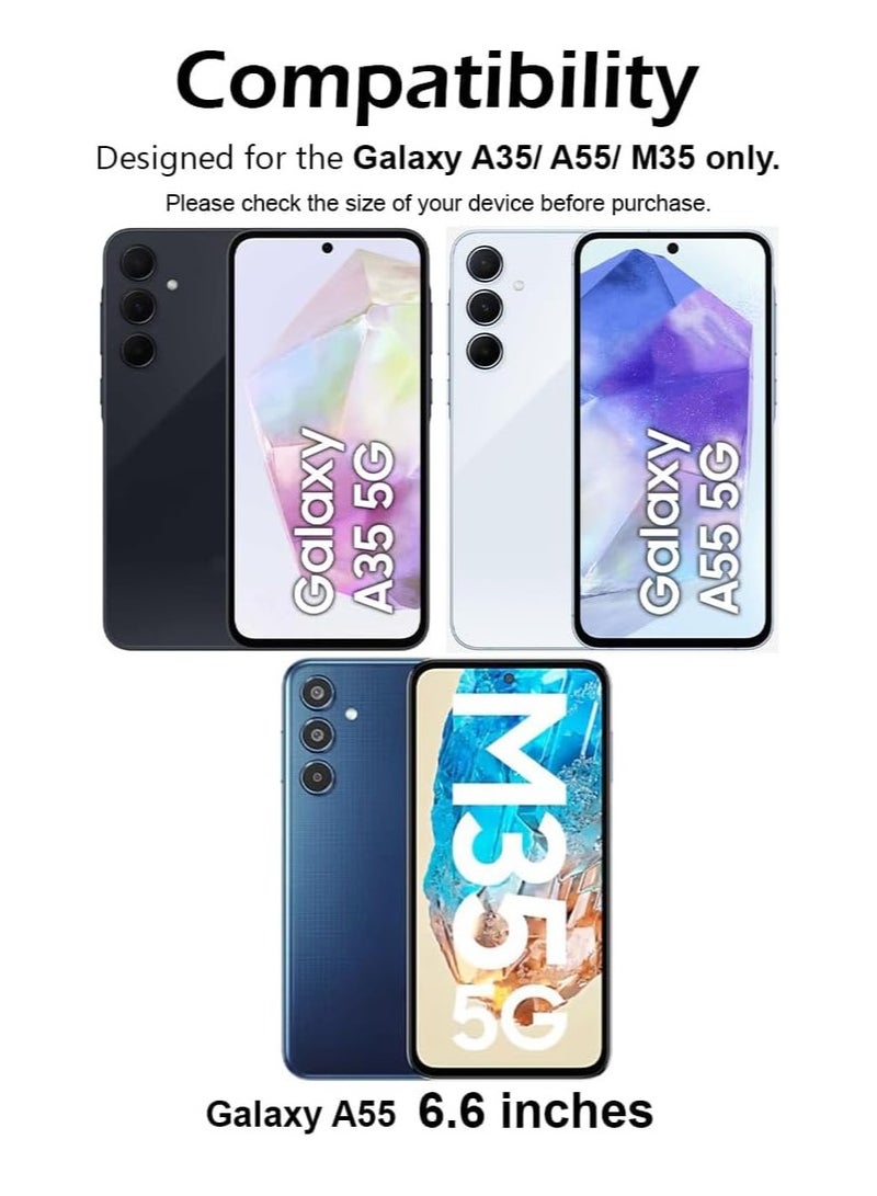 بورتوني واقي شاشة سامسونج جالاكسي M35، طبقة من الزجاج المقسى بصلابة 9H مضادة للخدش واللمس الحساسة، خالية من الفقاعات، تغطية كاملة زجاجية لهاتف سامسونج جالاكسي M35 - Image 2