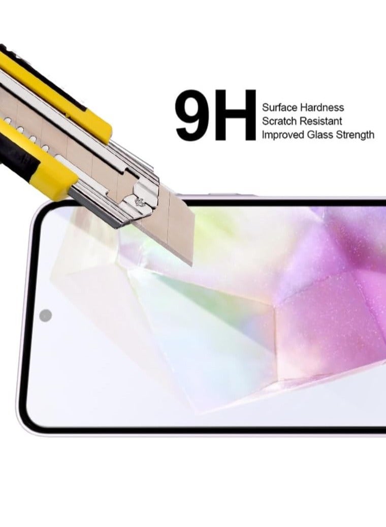 بورتوني واقي شاشة سامسونج جالاكسي M35، طبقة من الزجاج المقسى بصلابة 9H مضادة للخدش واللمس الحساسة، خالية من الفقاعات، تغطية كاملة زجاجية لهاتف سامسونج جالاكسي M35 - Image 5