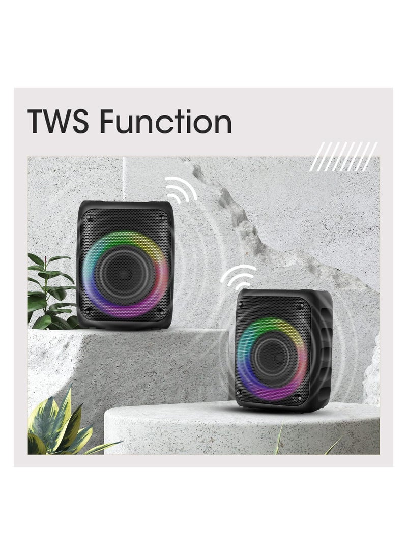 ZEBRONICS Zeb-Buddy 500 Portable Wireless Speaker with BT v5.0, 25W RMS Output, TWS, 20.3cm(8) Driver, 5H Backup, USB, mSD, AUX, FM Radio and Built in Rechargeable Battery - Image 5